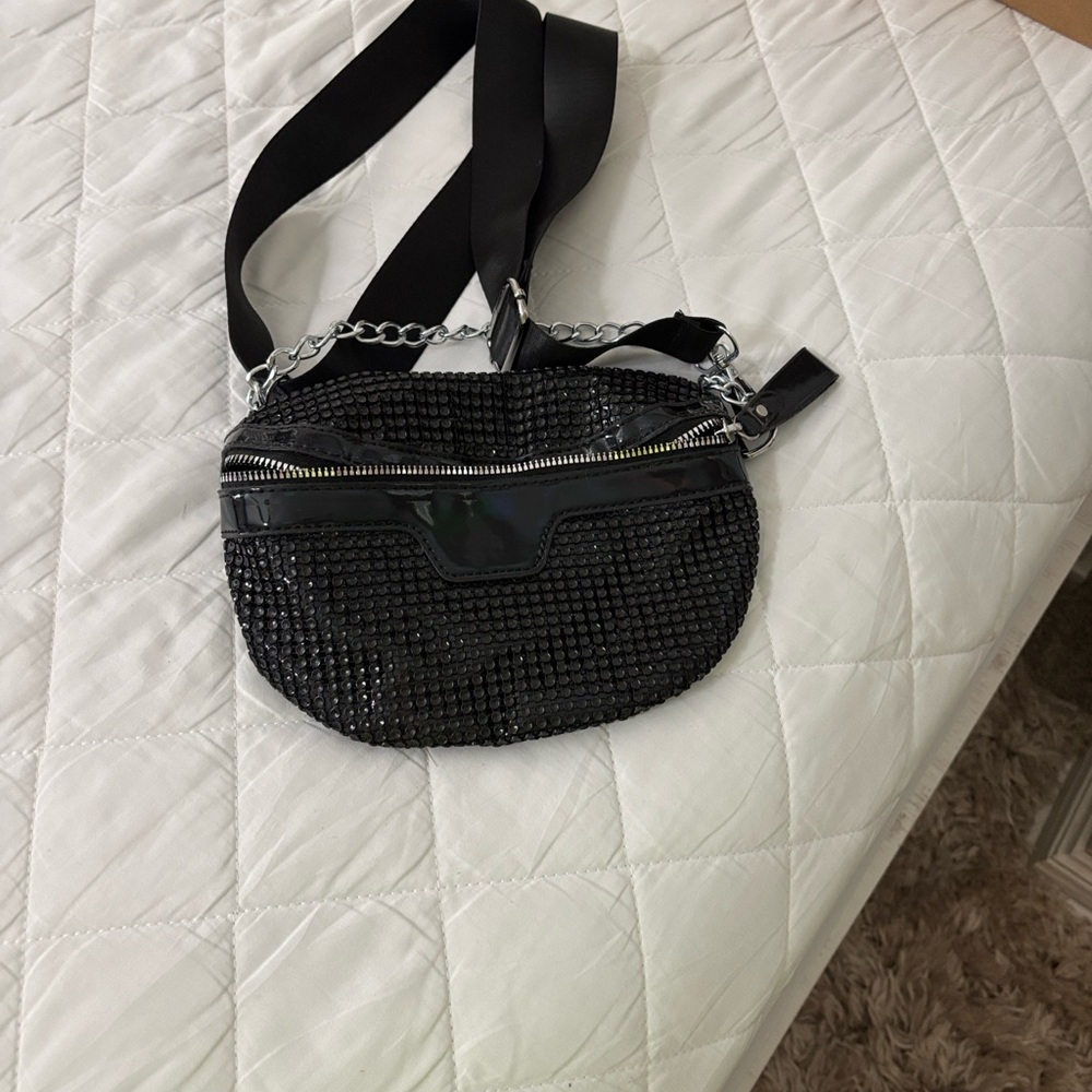 Black Rhinestone Crossbody Bag